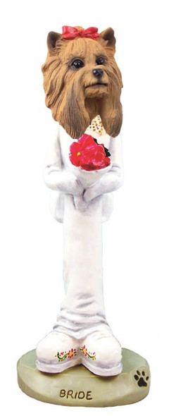 Dog Lover Hand-painted Figurine - Yorkshire Terrier Bride Doogie Collectible From Conversation Concepts