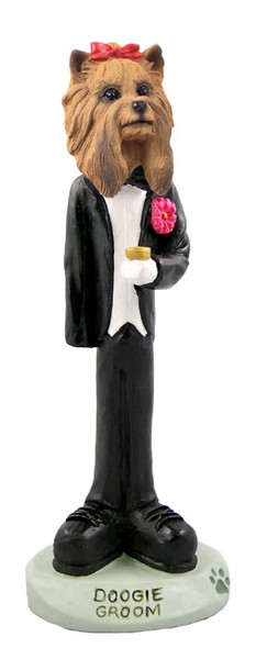 Dog Lover Hand-painted Figurine - Yorkshire Terrier Groom Doogie Collectible From Conversation Concepts