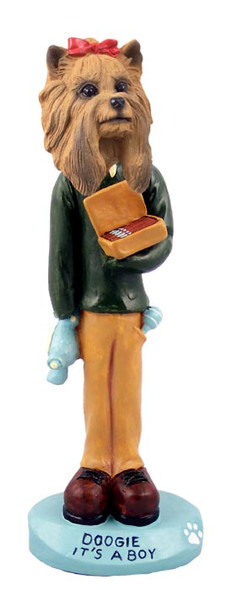 Dog Lover Hand-painted Figurine - Yorkshire Terrier It's A Boy Doogie Collectible From Conversation Concepts