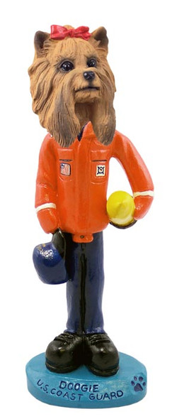Dog Lover Hand-painted Figurine - Yorkshire Terrier U.s. Coast Guard Doogie Collectible From Conversation Concepts