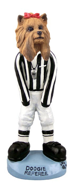Dog Lover Hand-painted Figurine - Yorkshire Terrier Referee Doogie Collectible From Conversation Concepts