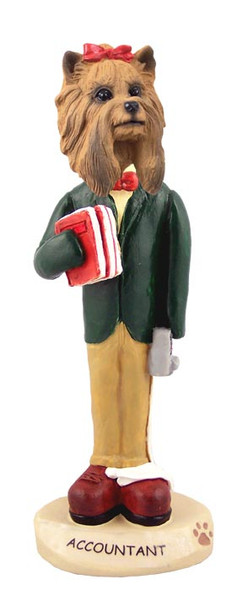 Dog Lover Hand-painted Figurine - Yorkshire Terrier Accountant (male) Doogie Collectible From Conversation Concepts