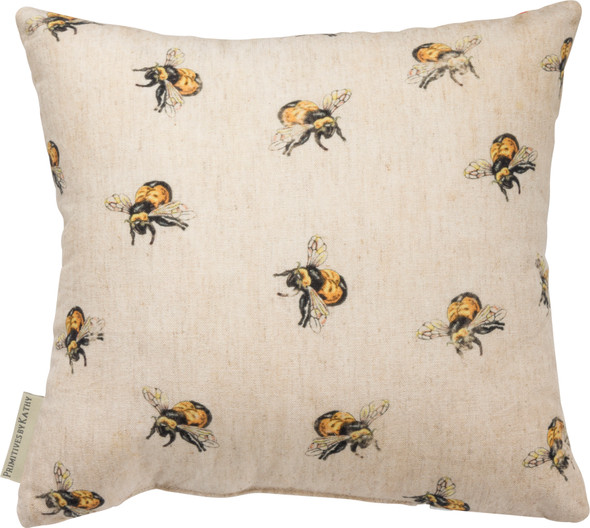 Bee Brand Field Seeds Decorative Cotton Throw Pillow 12x12 from Primitives by Kathy