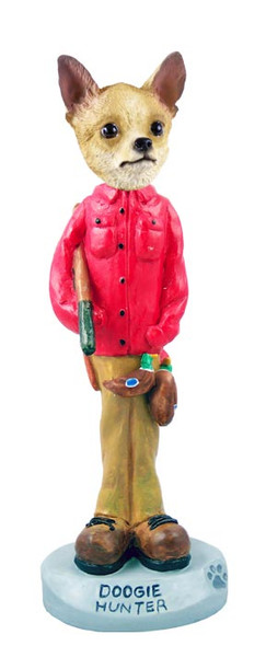 Dog Lover Hand-painted Figurine - Chihuahua Tan/white Hunter Doogie Collectible From Conversation Concepts