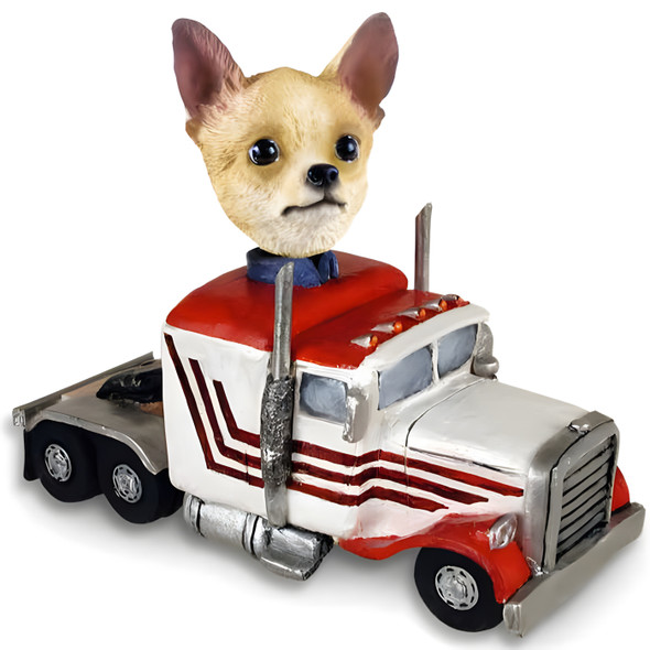 Dog Lover Hand-painted Figurine - Chihuahua Tan/white Truck Tractor Doogie Collectible From Conversation Concepts