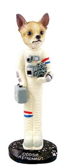 Dog Lover Hand-painted Figurine - Chihuahua Tan/white Astronaut Doogie Collectible From Conversation Concepts