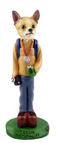 Dog Lover Hand-painted Figurine - Chihuahua Tan/white Naturalist Doogie Collectible From Conversation Concepts