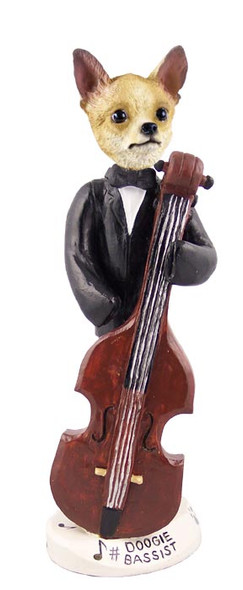 Dog Lover Hand-painted Figurine - Chihuahua Tan/white Bassist Doogie Collectible From Conversation Concepts