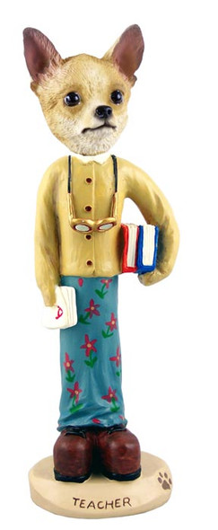Dog Lover Hand-painted Figurine - Chihuahua Tan/white Teacher Female Doogie Collectible From Conversation Concepts
