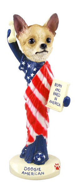 Dog Lover Hand-painted Figurine - Chihuahua Tan/white American Doogie Collectible From Conversation Concepts