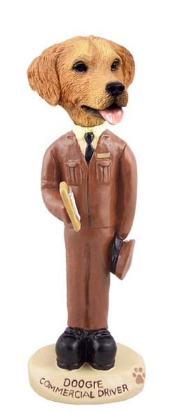 Dog Lover Hand-painted Figurine - Golden Retriever Commercial Driver Doogie Collectible From Conversation Concepts