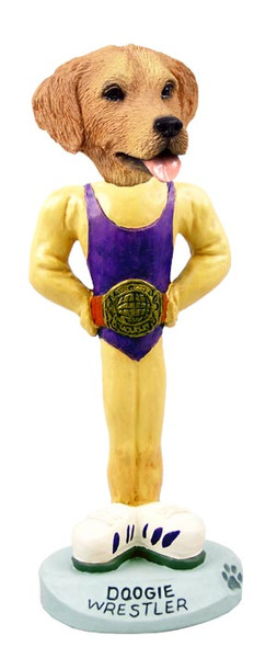 Dog Lover Hand-painted Figurine - Golden Retriever Wrestler Doogie Collectible From Conversation Concepts