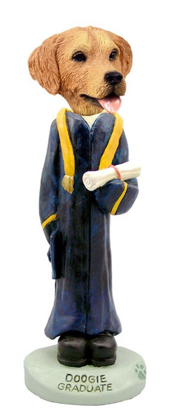 Dog Lover Hand-painted Figurine - Golden Retriever Graduate Doogie Collectible From Conversation Concepts