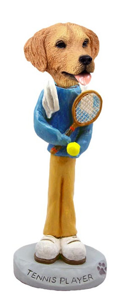 Dog Lover Hand-painted Figurine - Golden Retriever Tennis Player Doogie Collectible From Conversation Concepts