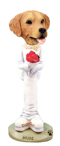 Dog Lover Hand-painted Figurine - Golden Retriever Bride Doogie Collectible From Conversation Concepts