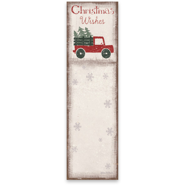 Tree Truck Christmas Wishes Magnetic Paper List Notepad (60 Pages) from Primitives by Kathy