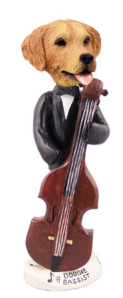 Dog Lover Hand-painted Figurine - Golden Retriever Bassist Doogie Collectible From Conversation Concepts