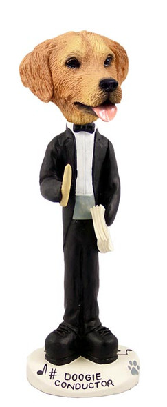 Dog Lover Hand-painted Figurine - Golden Retriever Conductor Doogie Collectible From Conversation Concepts