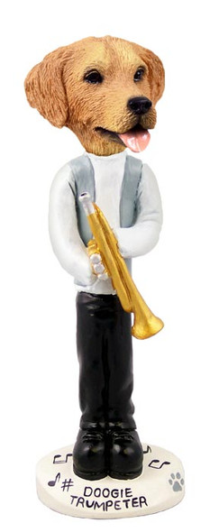 Dog Lover Hand-painted Figurine - Golden Retriever Trumpeter Doogie Collectible From Conversation Concepts