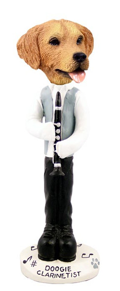 Dog Lover Hand-painted Figurine - Golden Retriever Clarinetist Doogie Collectible From Conversation Concepts