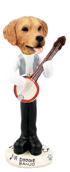 Dog Lover Hand-painted Figurine - Golden Retriever Banjo Doogie Collectible From Conversation Concepts