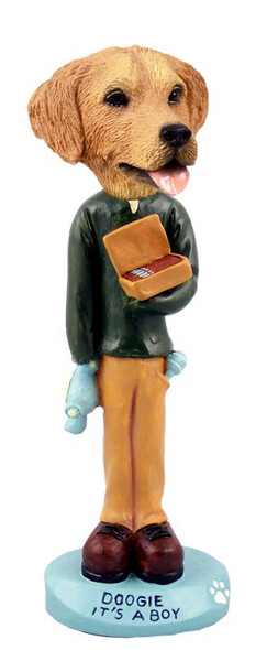Dog Lover Hand-painted Figurine - Golden Retriever It's A Boy Doogie Collectible From Conversation Concepts