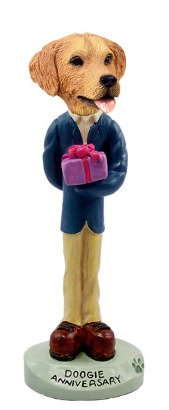 Dog Lover Hand-painted Figurine - Golden Retriever Anniversary Doogie Collectible From Conversation Concepts