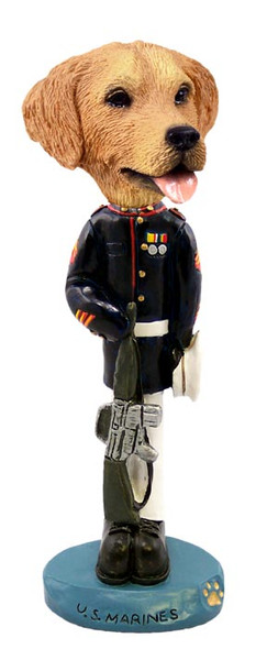 Dog Lover Hand-painted Figurine - Golden Retriever U.s. Marines Doogie Collectible From Conversation Concepts