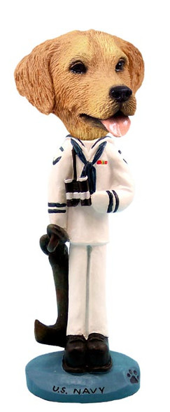 Dog Lover Hand-painted Figurine - Golden Retriever U.s. Navy Doogie Collectible From Conversation Concepts
