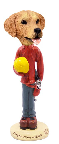 Dog Lover Hand-painted Figurine - Golden Retriever Construction Worker Doogie Collectible From Conversation Concepts