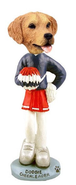 Dog Lover Hand-painted Figurine - Golden Retriever Cheerleader Female Doogie Collectible From Conversation Concepts