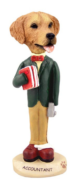 Dog Lover Hand-painted Figurine - Golden Retriever Accountant (male) Doogie Collectible From Conversation Concepts