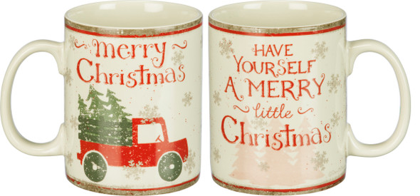 Have Yourself A Merry Little Christmas Double Sided Stoneware Coffee Mug 20 Oz from Primitives by Kathy