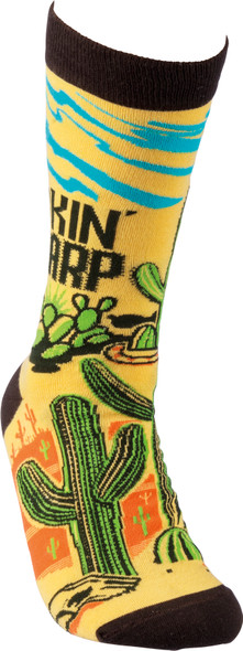 Lookin' Sharp Colorfully Printed Cotton Socks from Primitives by Kathy
