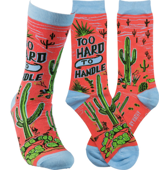 Too Hard To Handle Colorfully Printed Cotton Socks from Primitives by Kathy