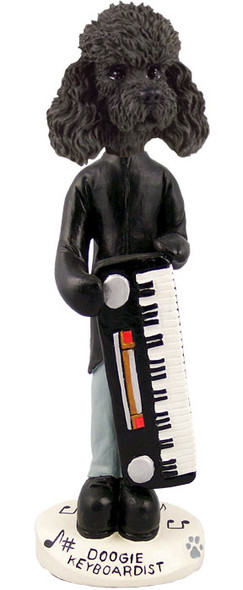 Dog Lover Hand-painted Figurine - Poodle Black W/sport Cut Keyboardist Doogie Collectible From Conversation Concepts