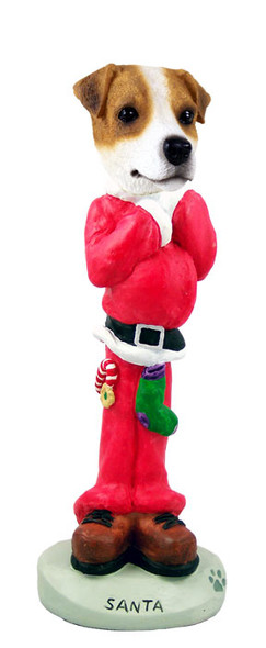 Dog Lover Hand-painted Figurine - Jack Russell Terrier Santa Doogie Collectible From Conversation Concepts