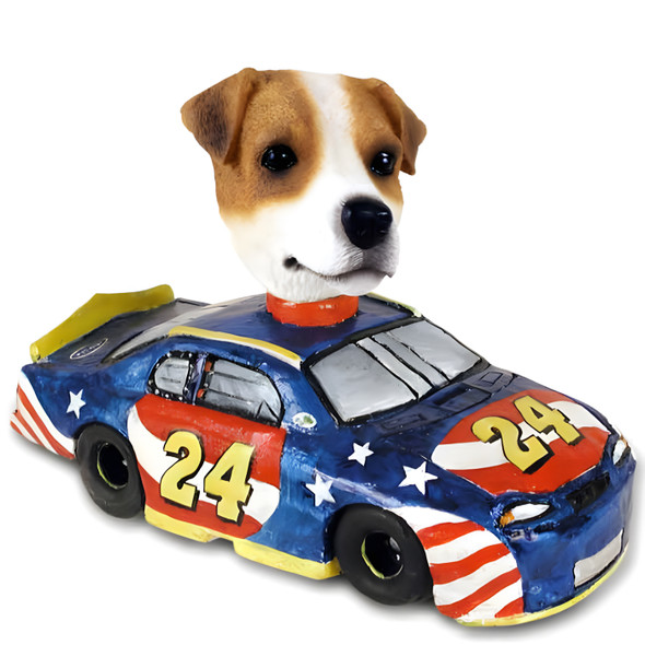 Dog Lover Hand-painted Figurine - Jack Russell Terrier Race Car Doogie Collectible From Conversation Concepts