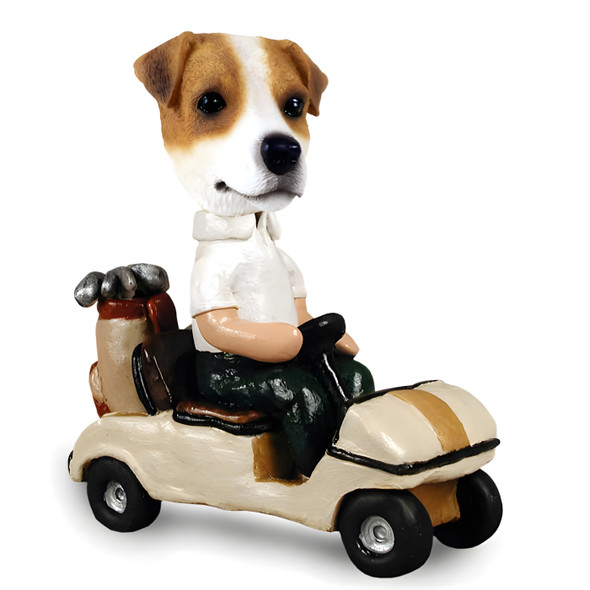 Dog Lover Hand-painted Figurine - Jack Russell Terrier Golf Cart Doogie Collectible From Conversation Concepts