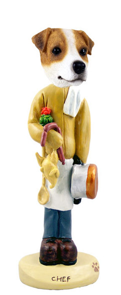 Dog Lover Hand-painted Figurine - Jack Russell Terrier Chef Doogie Collectible From Conversation Concepts