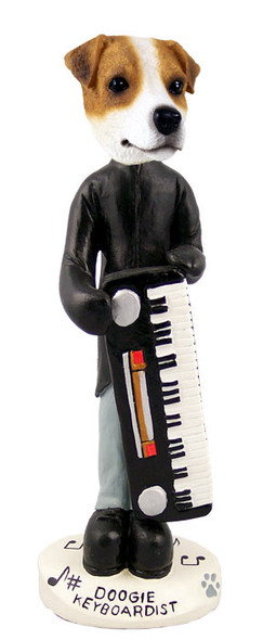 Dog Lover Hand-painted Figurine - Jack Russell Terrier Keyboardist Doogie Collectible From Conversation Concepts