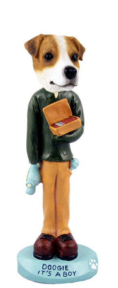 Dog Lover Hand-painted Figurine - Jack Russell Terrier It's A Boy Doogie Collectible From Conversation Concepts