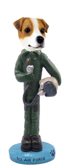 Dog Lover Hand-painted Figurine - Jack Russell Terrier U.s. Air Force Doogie Collectible From Conversation Concepts
