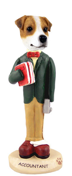Dog Lover Hand-painted Figurine - Jack Russell Terrier Accountant Doogie Collectible From Conversation Concepts