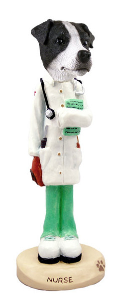 Dog Lover Hand-painted Figurine - Jack Russell Terrier Black & White W/smooth Coat Nurse Doogie Collectible From Conversation Concepts