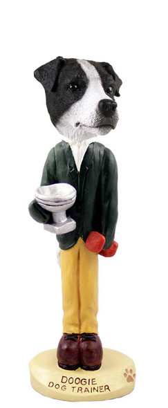 Dog Lover Hand-painted Figurine - Jack Russell Terrier Black & White W/smooth Coat Dog Trainer Doogie Collectible From Conversation Concepts