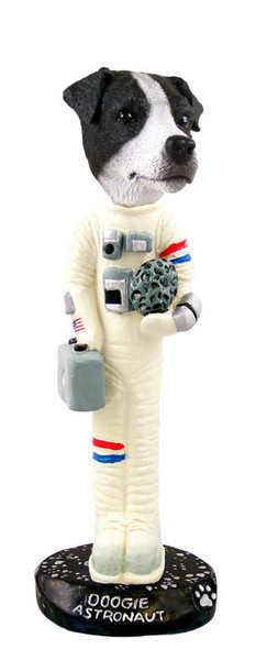 Dog Lover Hand-painted Figurine - Jack Russell Terrier Black & White W/smooth Coat Astronaut Doogie Collectible From Conversation Concepts