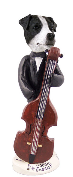 Dog Lover Hand-painted Figurine - Jack Russell Terrier Black & White W/smooth Coat Bassist Doogie Collectible From Conversation Concepts