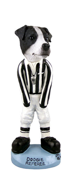 Dog Lover Hand-painted Figurine - Jack Russell Terrier Black & White W/smooth Coat Referee Doogie Collectible From Conversation Concepts