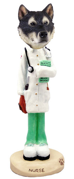 Dog Lover Hand-painted Figurine - Alaskan Malamute Nurse Doogie Collectible From Conversation Concepts